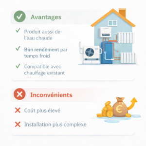 Avantages et inconvénients des pompes à chaleur air-eau