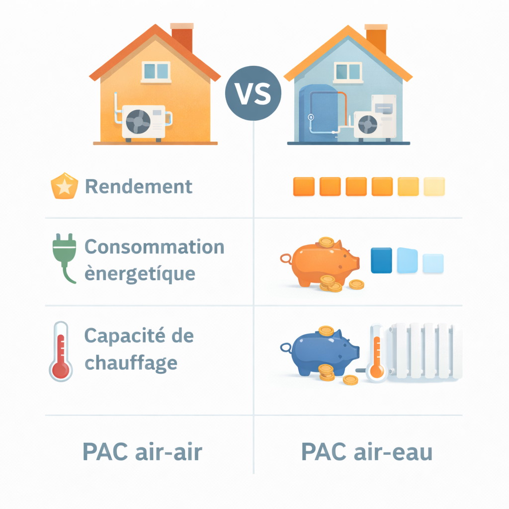 Comparaison des performances air-air vs air-eau
