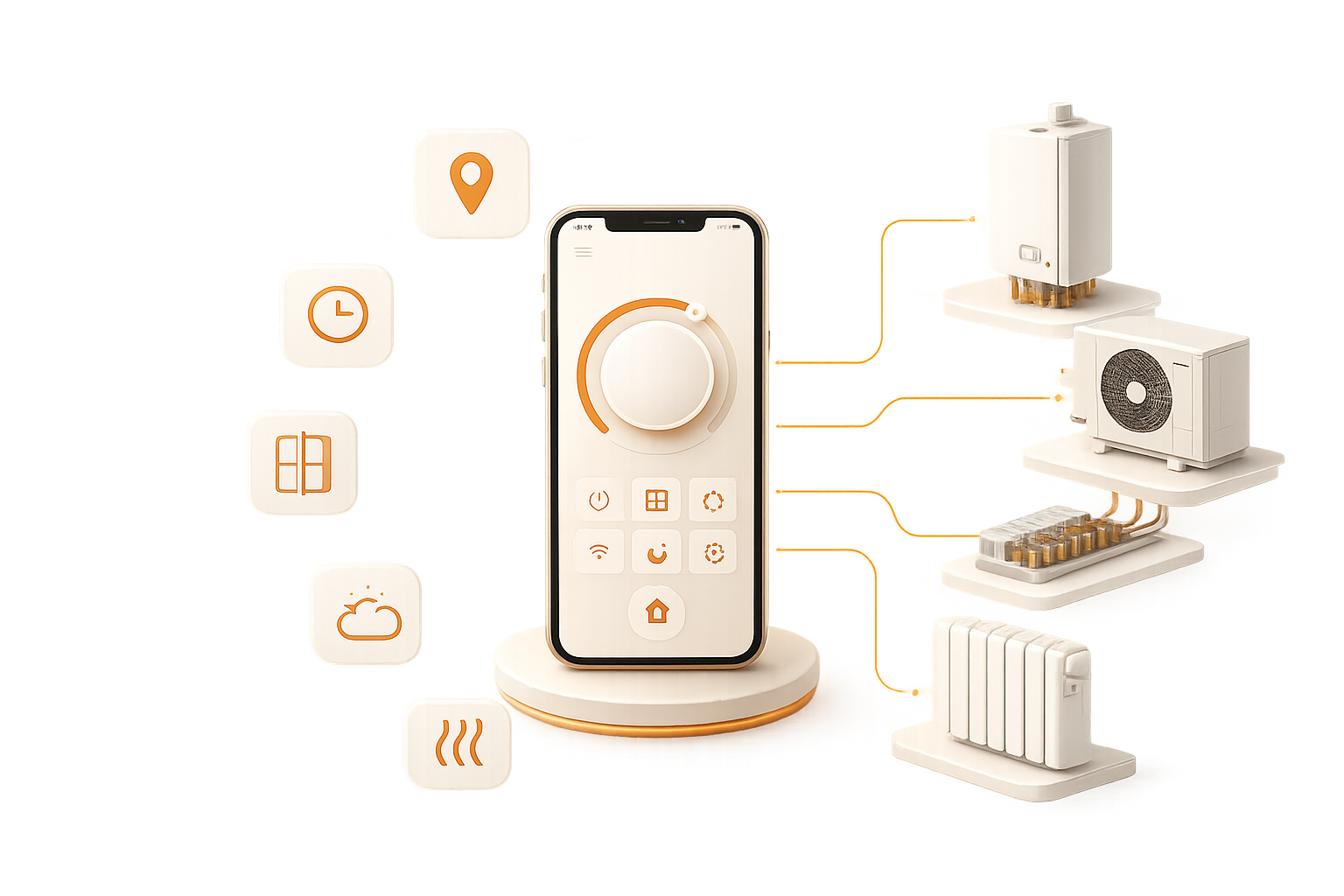 Thermostat connecté Tado au mur un salon